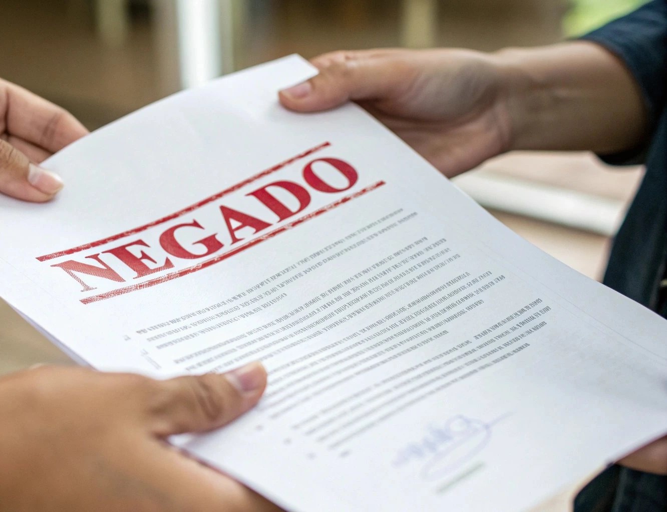 Pessoa analisando resposta de benefício negado no INSS